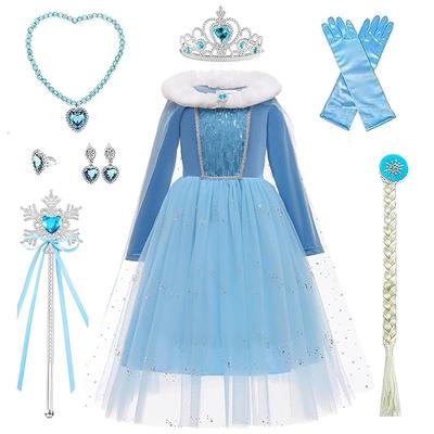 Agture Elsa Kleid für Kinder, Prinzessinnenkostüm für Mädchen, Perfekt für Halloween, Geburtstage, Partys, Shichi-Go-San und Weihnachtsüberraschungen.