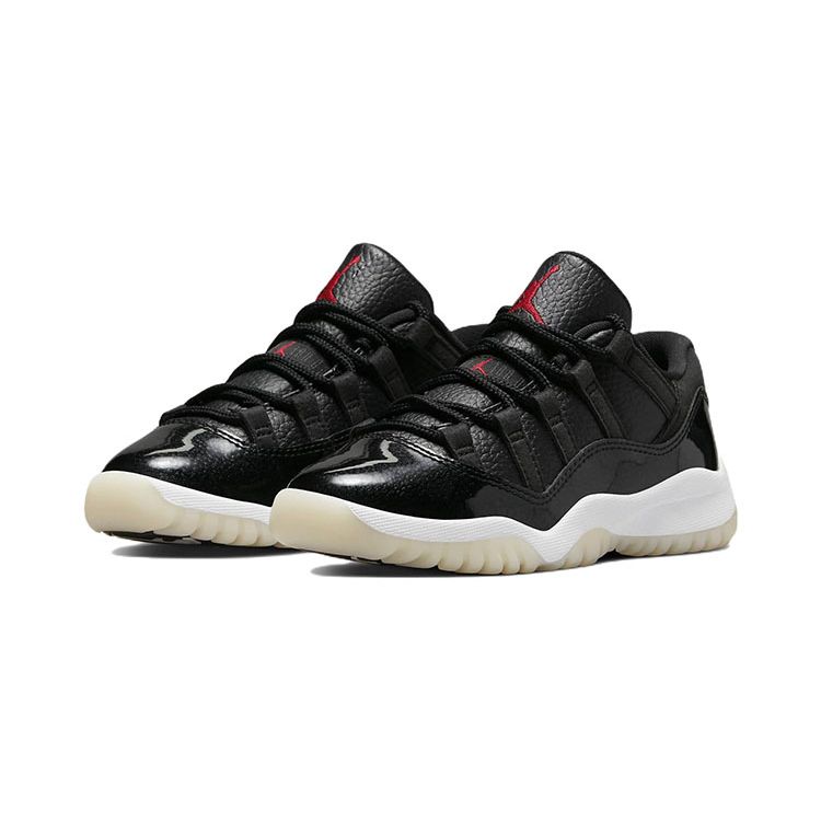 Air Jordan 11 Retro Low PS 72-10 Chaussures de sport pour enfants Noir Blanc Voile 505835-001