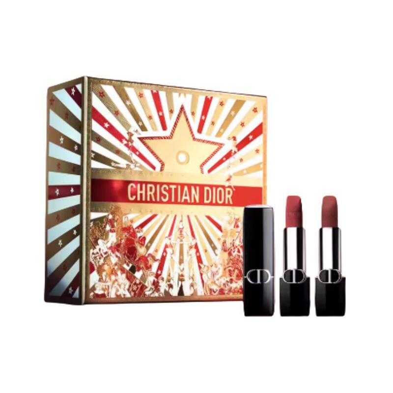 

DIOR Fierce Blue Gold Velvet Mist Double Lipstick Star Wish Red Luck Limited Gift Box Velvet Smooth Lasting High-Level Feeling No Stitches 3.4g+3.4g синій