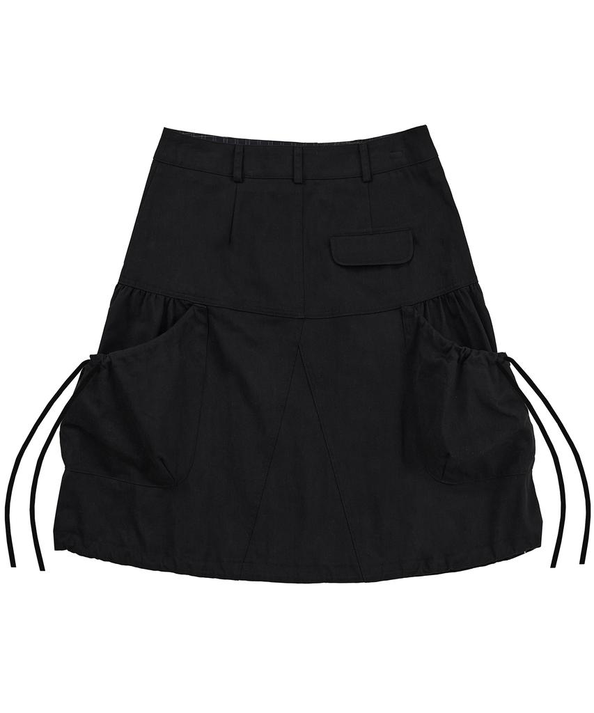 Leijeumiya Mio Shirred Balloon Skirt [Black]