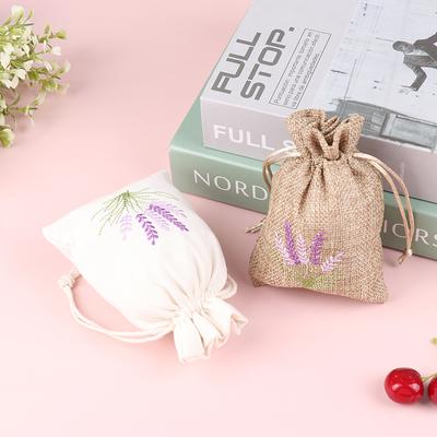 1Pc Lavendel Beutel Trockene Blume Aroma Taschen Stickerei Lavendel Beutel Baumwolle Jute Samen Taschen Aromatherapie Tasche