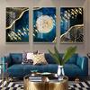 Unframed Abstract Golden Moon Canvas Art Painting Mountain Birds Nordic Posters and Prints Wall Pictures for Living Room Bedroom Home Decor