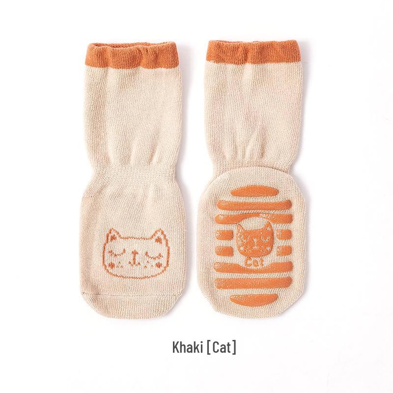 Bawełniane skarpetki antypoślizgowe dla niemowląt i małych dzieci - styl wiosenno-jesienny