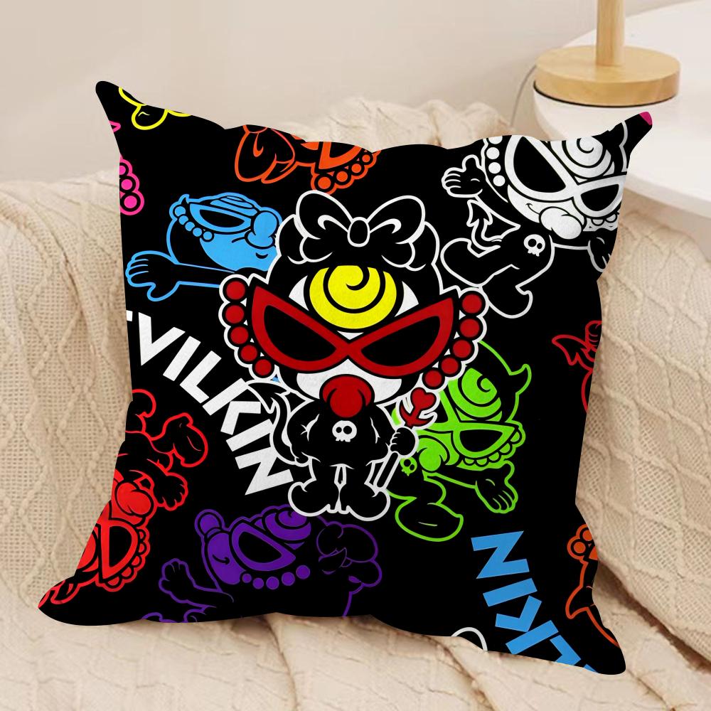 Anime H_Hysterics M_Mini Cushion Cover Silky Short Plush Double-Sided Printed Pillow Case For Sofa All Seasons Home Decor Gift