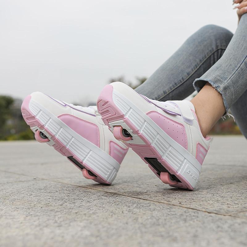 31-40 Children's Plus Size Fashionable Thick Soled Roller Skates Children's Wheeled Sports Shoes Outdoor Sports Shoes