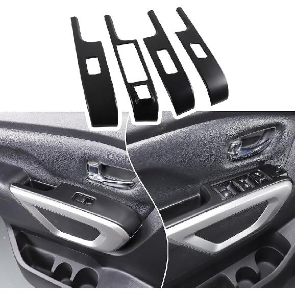 Window Lift Switch Cover Compatible with Nissan Titan 2016-2023, Window Lift Switch Panel Decoration Frame Trim Cover, 4PCS (Carbon Fiber Pattern