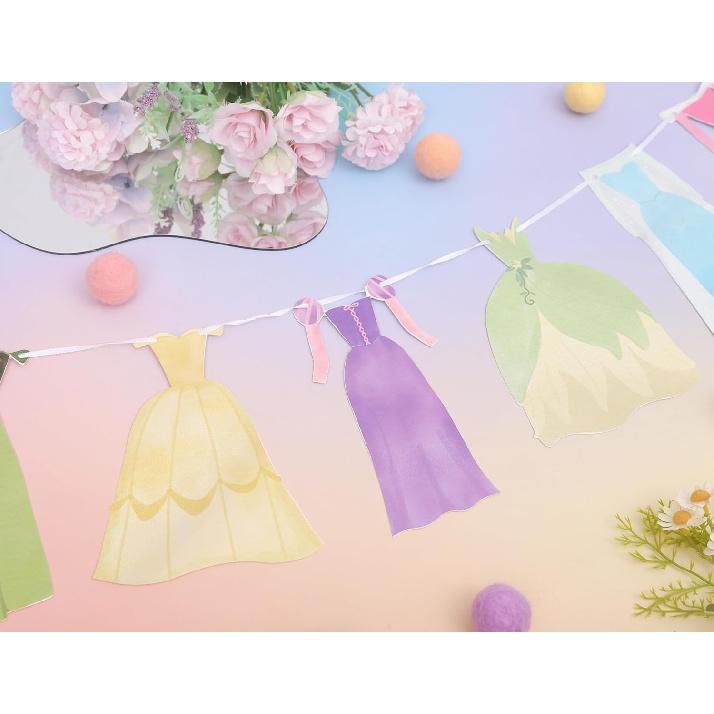Princess Party Bunting Banner - Princess First Birthday Party Banner,Dress Banner Birthday Decoration, Girl's 1st Party Supplies (banner)