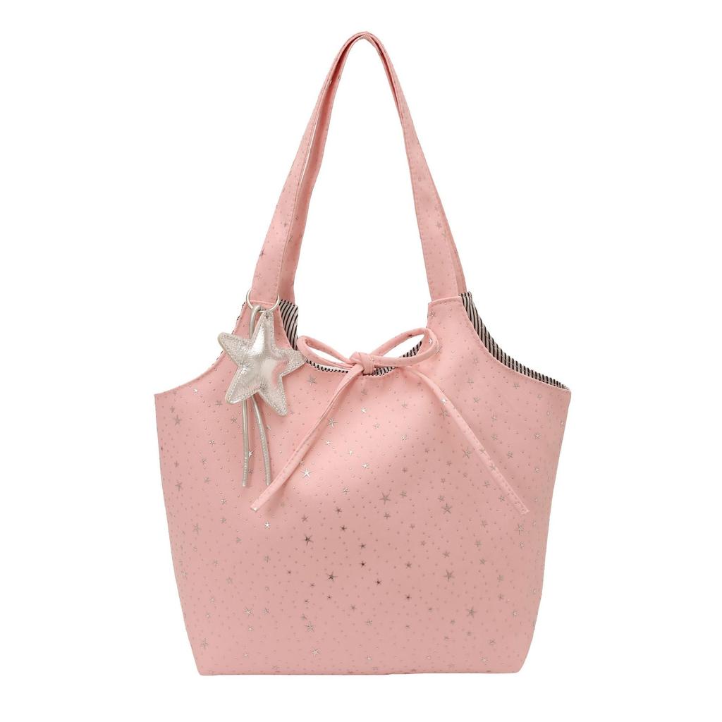 New Star Floral Tote Bag for Women Large Capacity Casual and Simple Shoulder Bag Cute Fashiable and Versatile Commuter Bag
