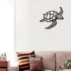Metalen Schildpad Wanddecoratie Zwarte Zee Schildpad Wandkunst Ornament Kust Wanddecoratie voor Strandhuis Oceaan Thema Kamer Decor