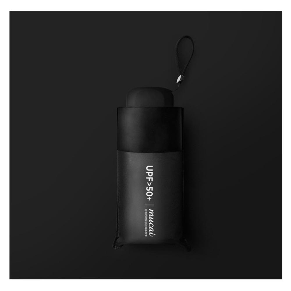 

Зонт от солнца в плоском дизайне, портативный, для солнечной погоды, пятисложный, для ежедневного использования чёрный