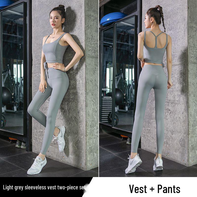 Women s High Waist Yoga Set: Elastic, Hip-Lifting, Quick-Dry Fitness Suit for Running and Slimming. L