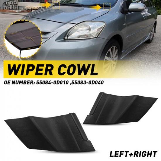 Fits For Toyota Yaris 4-Door 2006-10 Windshield 2pcs Wiper Side Cowl Cover Trim