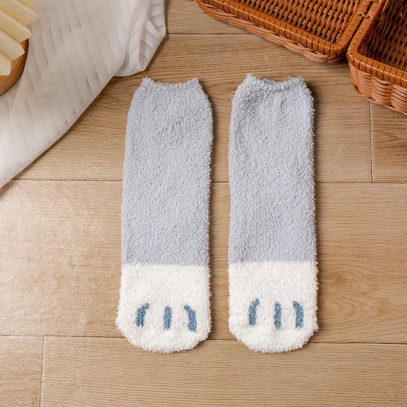 Women's Winter New Thickened Striped Cat PAWS Sleeping Tube Socks