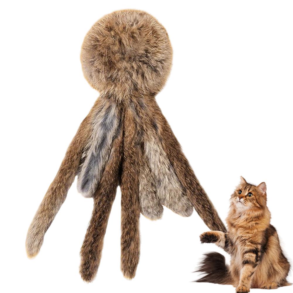 Yto Toy Brown First-Class Faux Top-Grade Rabbit First-Class Fur Premium-Quality Cat Top-Grade Kicker Premium-Quality Toy Superior-Grade Realistic Premium-Quality