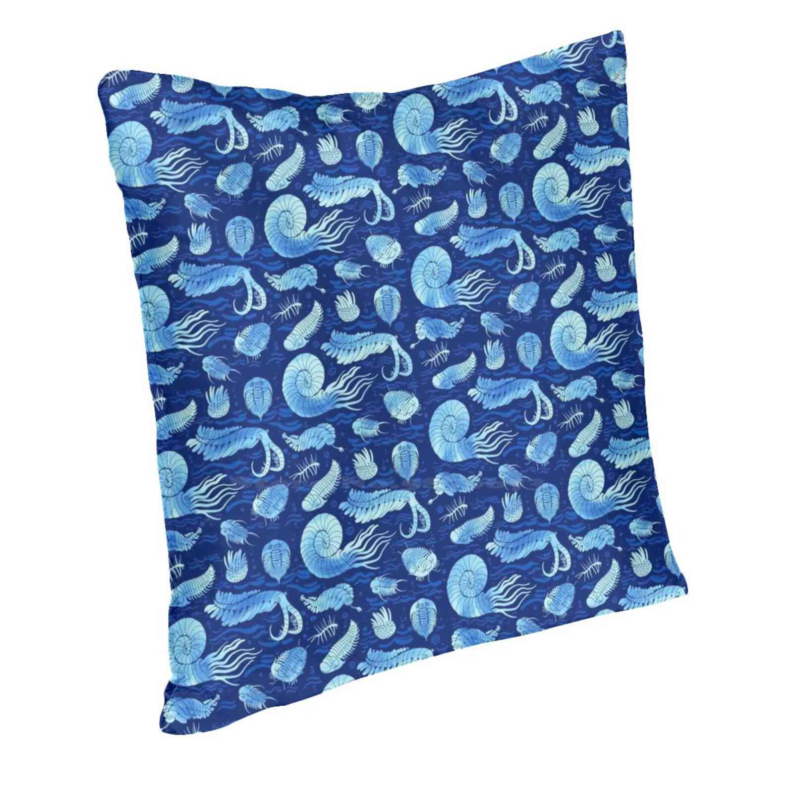 Ancient Sea Animals : Trilobites , Anomalocaris , Wiwaxia And Others On Dark B / G Soft Comfortable Pillowcase Anomalocaris Peach skin 18*18(CM)-1Pcs