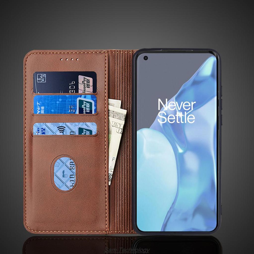 Magnetic Attraction Leather Case for Oneplus 9 Pro / One Plus 9Pro / 1+9 Pro Holster Flip Cover Wallet Phone Bags Fundas Coque