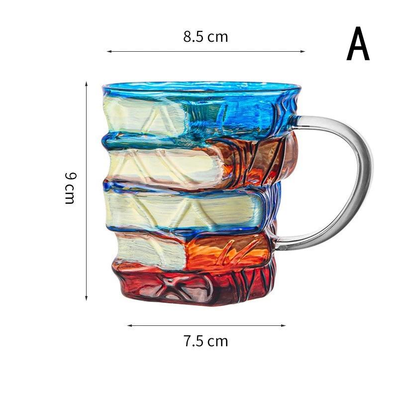 

Sale Painted Book Mug 11Oz Novelty 3D Painted Books Coffee Mug Unique Colorful Resin Books Stack Coffee Cup Collection Gifts