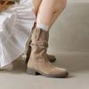 Fashionable Shoes, Retro Boots, New Short Boots, Mid-calf Boots, Spring and Autumn