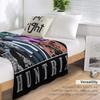 Black Cool KPop Devil Hunter Anime Flannel Blanket Soft and Warm Portable Home Travel Camping Sofa Picnic Soft and Comfortable D