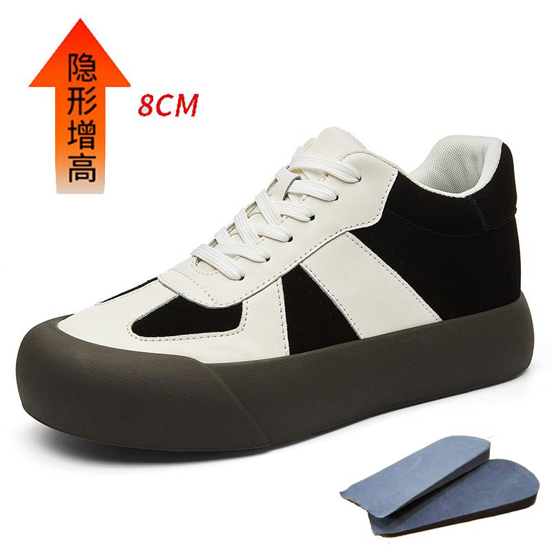 

Байцзинтин пушистые туфли воловья кожа пара обувь хлеб ретро повседневная толстая подошва невидимая внутренняя высота увеличение мужчины 43