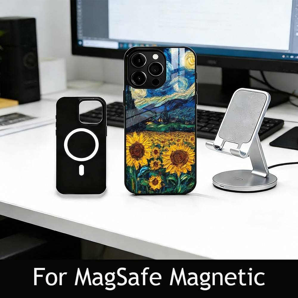 T-The S-Starry N-Night Phone Case For iPhone17,16,15,14,13,12,11 Plus,Pro Magnetic For Magsafe Wireless Charging