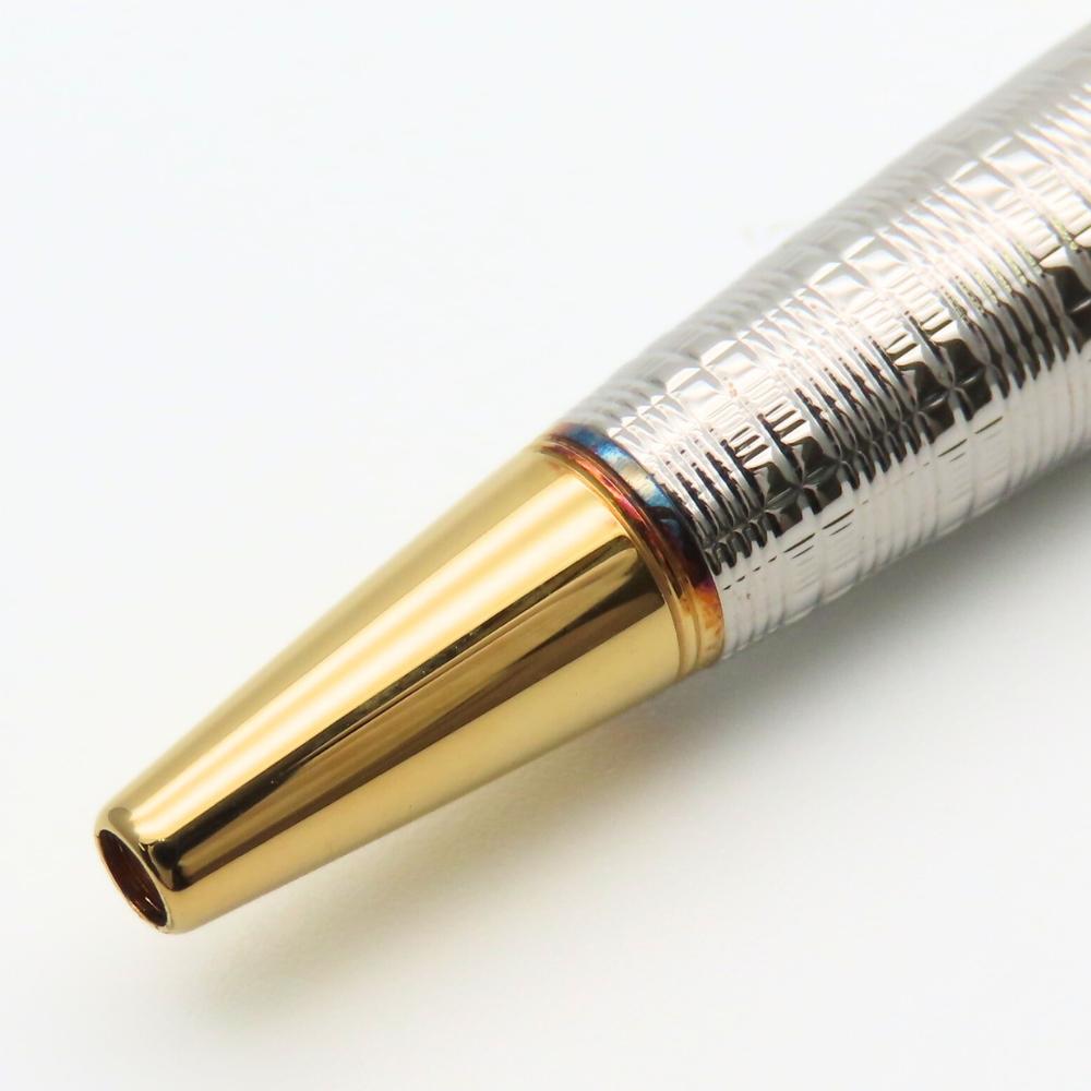 Used PARKER Ballpoint pen SONNET FRANCE P.III metal Silver gold Rotary type