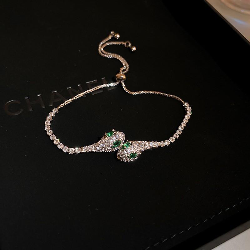 

Real gold electroplated zircon snake bracelet female Internet celebrity same bracelet temperament jewelry