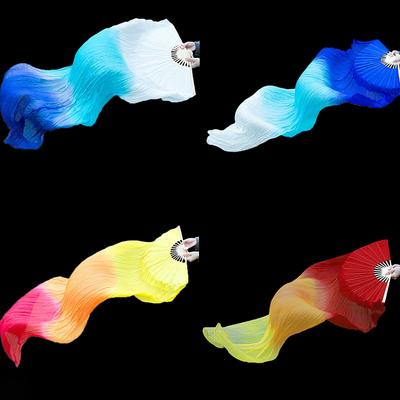 1Pc Tanz Requisiten Party 150cm Länge Chinesischen Bauchtanz Fan Lange Tänzerin Praxis Imitation Seide Farbverlauf