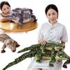 68/96cm Coccodrillo Peluche con Coda Lunga Giocattolo Riempito Animale Rettile Coccodrillo Strisciato Realistico Decorazione Casa Regalo Per Bambini
