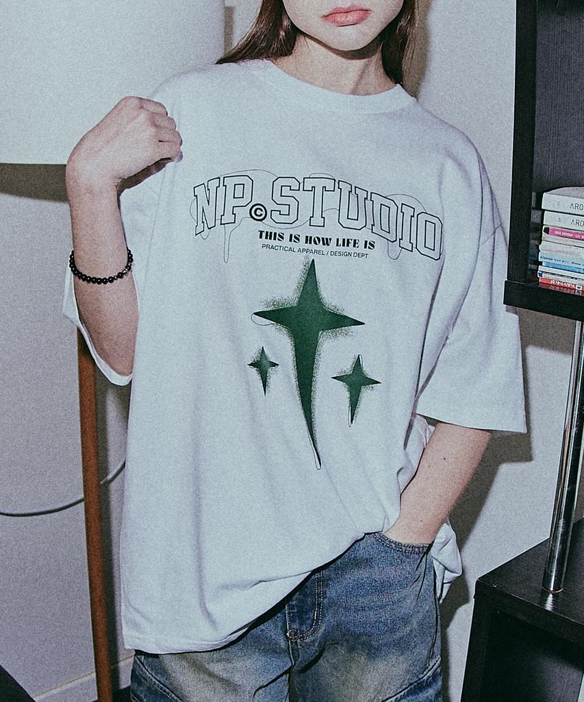 NP STUDIO [2Pack] Np Cross Logo T-Shirt 2 Colors