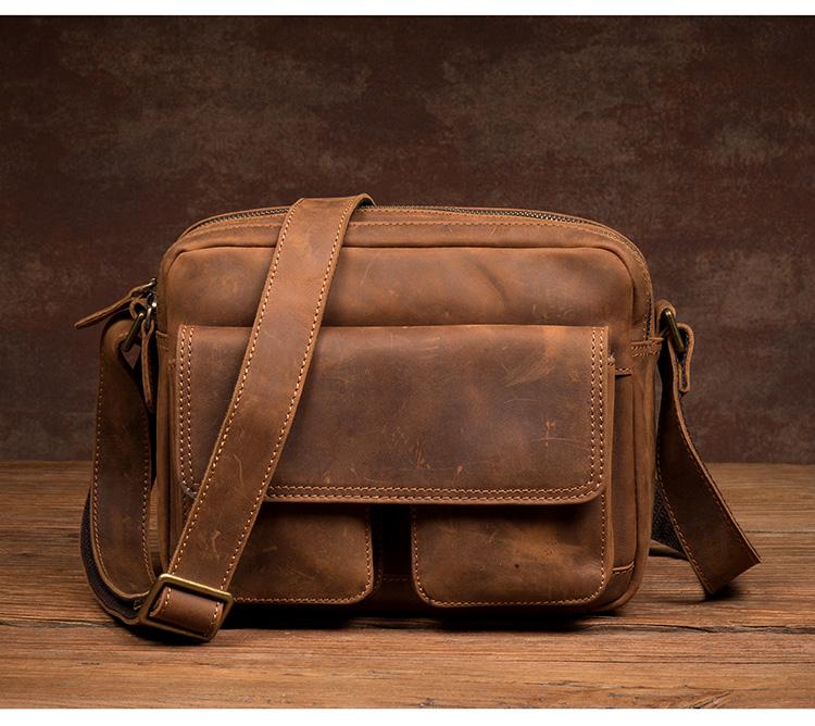 Nová kabelka pro malého chlapce z kůže crazy horse messenger bag kožená retro ležérní messenger taška první vrstva kožená taška přes rameno