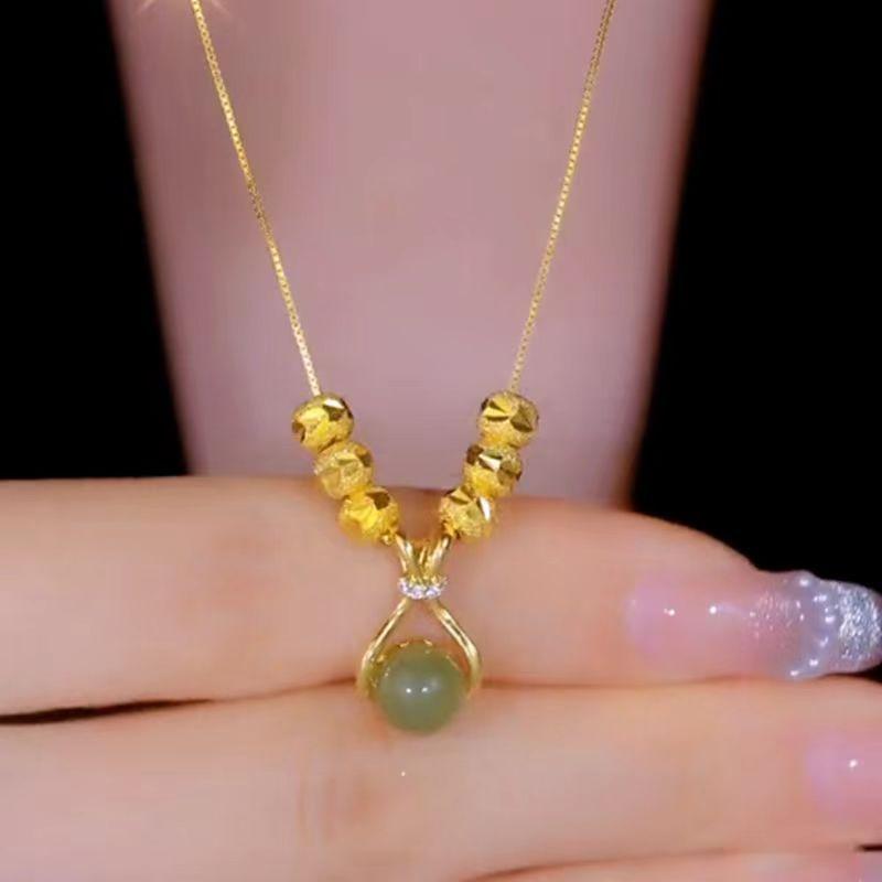 Minimalist Luxury Exquisite Lucky Money Bag Beads Pendant Necklace For Women Girls Glamour Elegant Necklace Jewelry Gifts