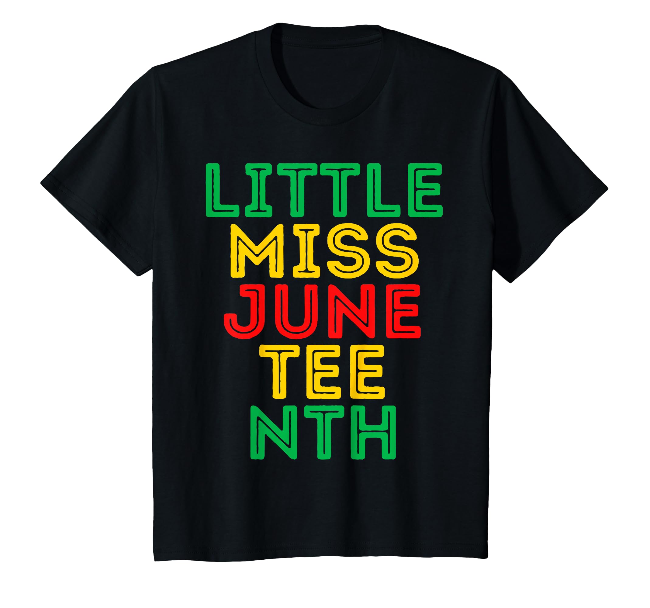 Kids Little Miss Juneteenth Black Girl Magic Brown Skin Girls Fun T-Shirt