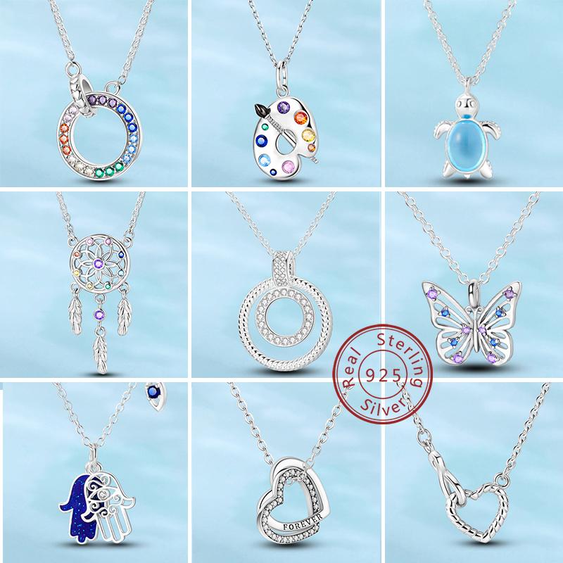 925 Silver Necklaces Heart Simple Irregular Trendy Simple Necklaces for Women Gift Party Jewelry Gift