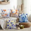 Flower Cornflower Cushion Cover Silky Short Plush Invisible Zipper Dustproof Sofa Pillow Case for Home Decor