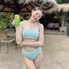 Striped Halter Bikini: Slimming Tummy Control Swimwear for Women