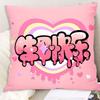 New Double-sided Pillow with Happy Birthday Text for Students To Use As A Pillow To Give Their Girlfriends A DIY Gift