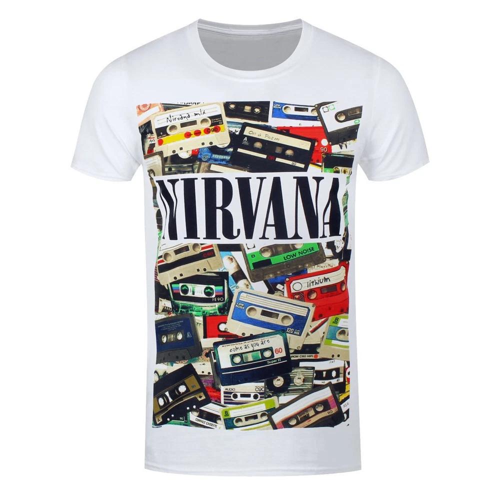 Nirvana TShirt Cassettes Band Official White New S