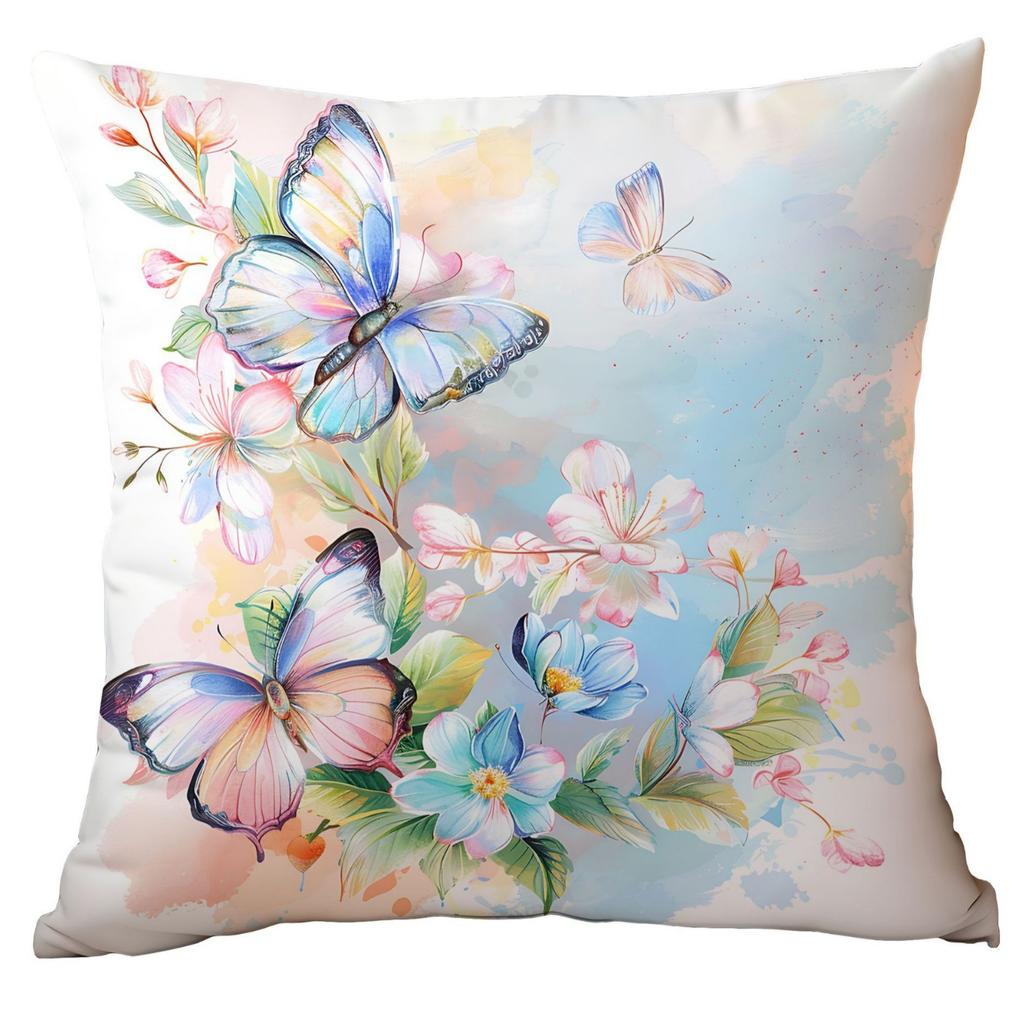 New Creative Butterfly Pillowcase Spring and Summer Dreamy Pillowcase Home Bedside Sofa Backrest Cover