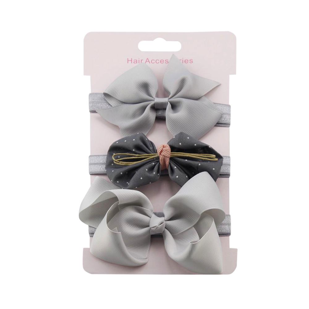 3Pcs Kids Elastic Floral Headband Hair Girls baby Bowknot Hairband Set