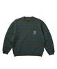 YESEYESEE Speckled Stripe Knit Pullover Deep Green