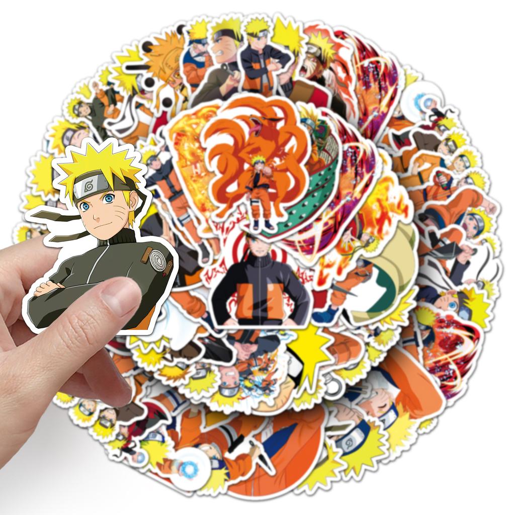 50 Vortex Naruto Graffiti Stickers Personalized Cartoon Japanese Cartoon Naruto Decorative Water Cup Skateboard Stickers