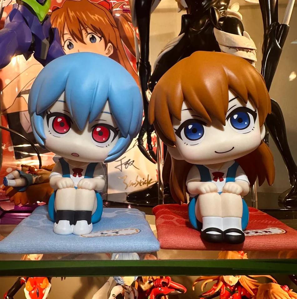 10CM Anime Evangelion Ayanami König Figur Souryuu Asuka Langley Aufschau Eva Sitzendes Modell Spielzeugpuppe Actionfigur PVC Ornament