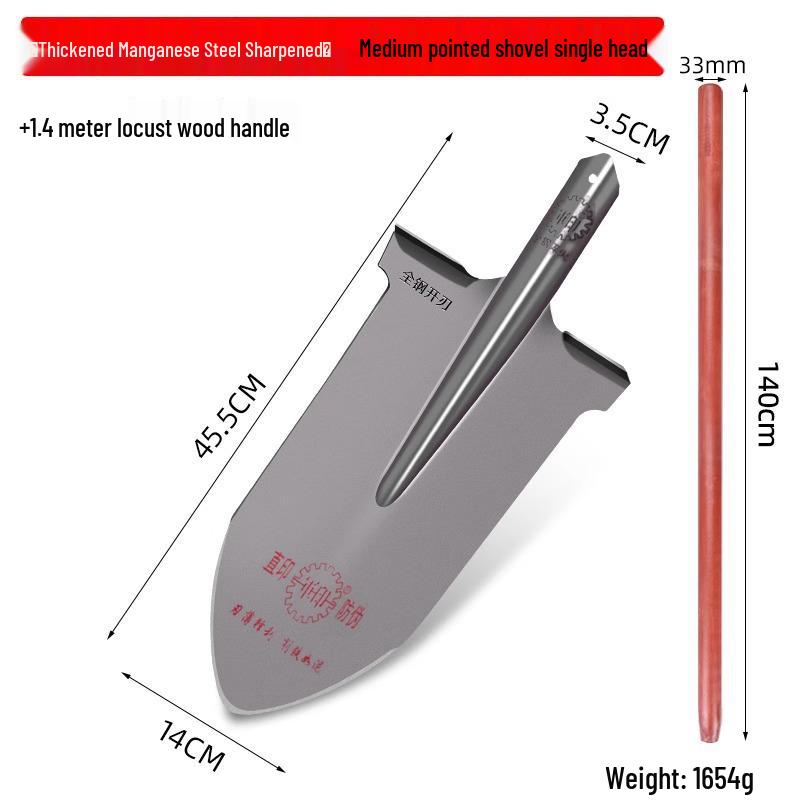 Military Camouflage Pointed Shovel - Manganese Steel Garden Tool for Digging, Soil Loosening, and Tree Planting