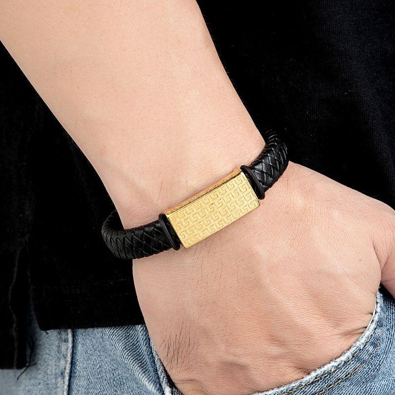 Popular Versatile Leather Rope Bracelet for Men, Domineering Ethnic Style