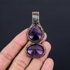 Amethyst Pendant Gemstone Jewelry, 999 Copper Wire Wrapped Pendant, Gift For Women Handmade Pendant