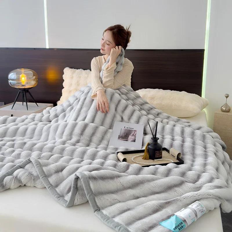 

Современное минималистичное одеяло класса А из плюша с высокой плотностью, универсальное многофункциональное толстое одеяло для сохранения тепла и сна в офисе 70x100cm 1pcs