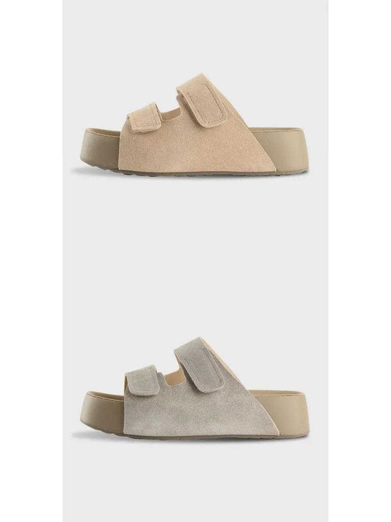 Nama Shoku Pan - Velcro Two-Strap Thick Sole Sandals 4.5CM