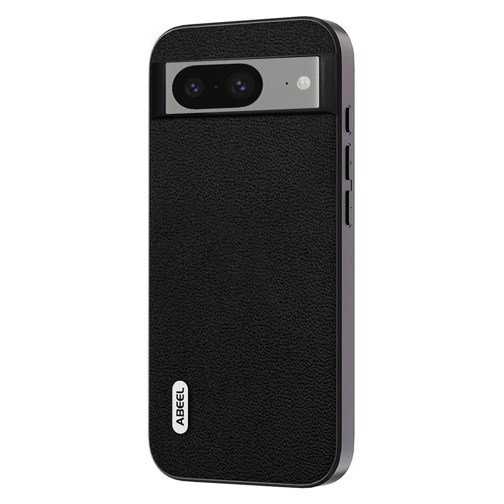 

ABEEL Для Google Pixel 8 Чехол-накладка из натуральной коровьей кожи+ПК+ТПУ с текстурой личи для мобильного телефона Black