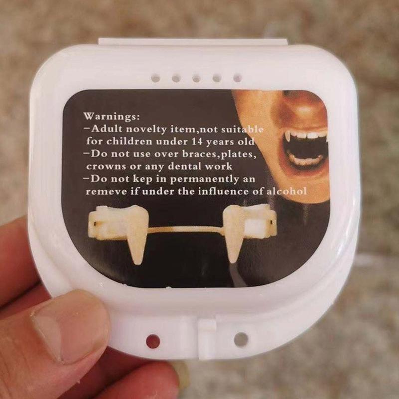 Retractable for Vampire Teeth Reusable for Vampire Fangs Plastic Dentures Cosplay Props Halloween Costumes Props for Boy X3UC